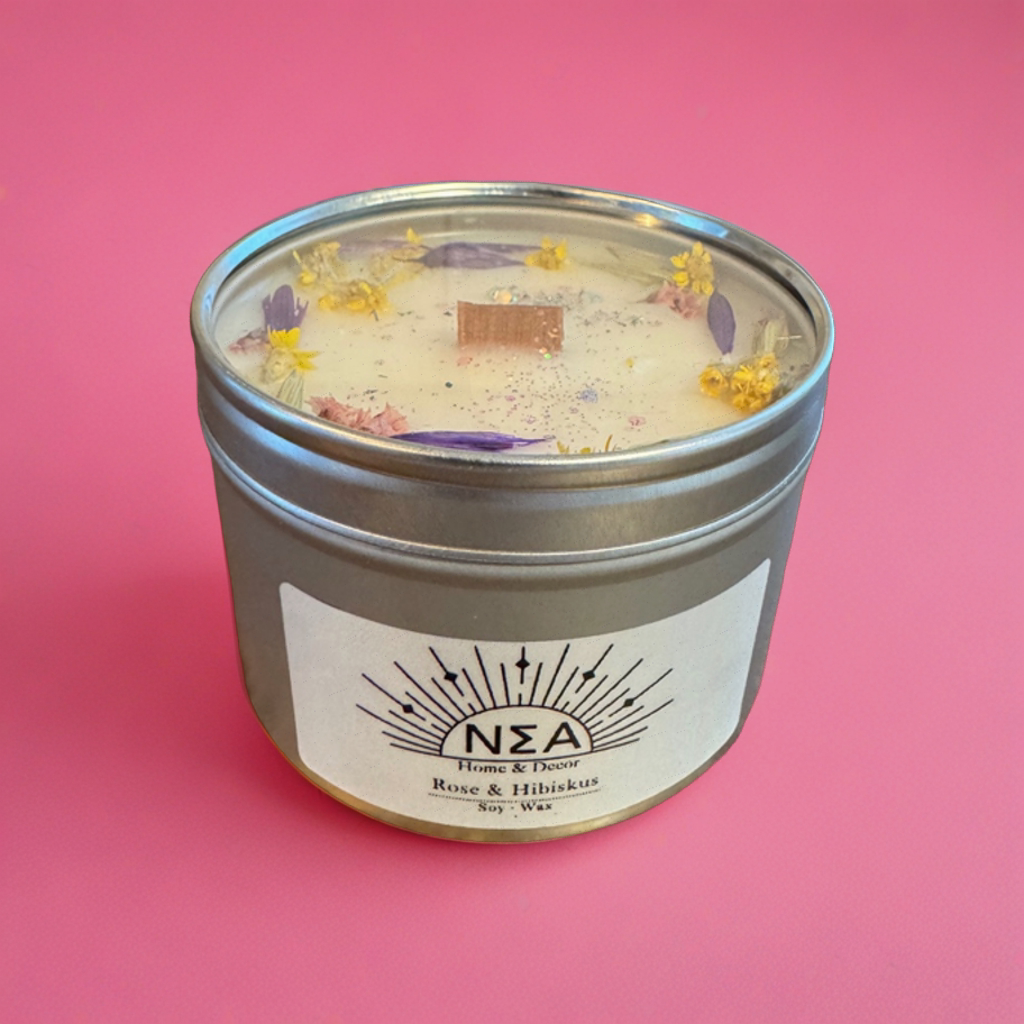Rose & Hibiskus – Vegane Duftkerze aus Sojawachs