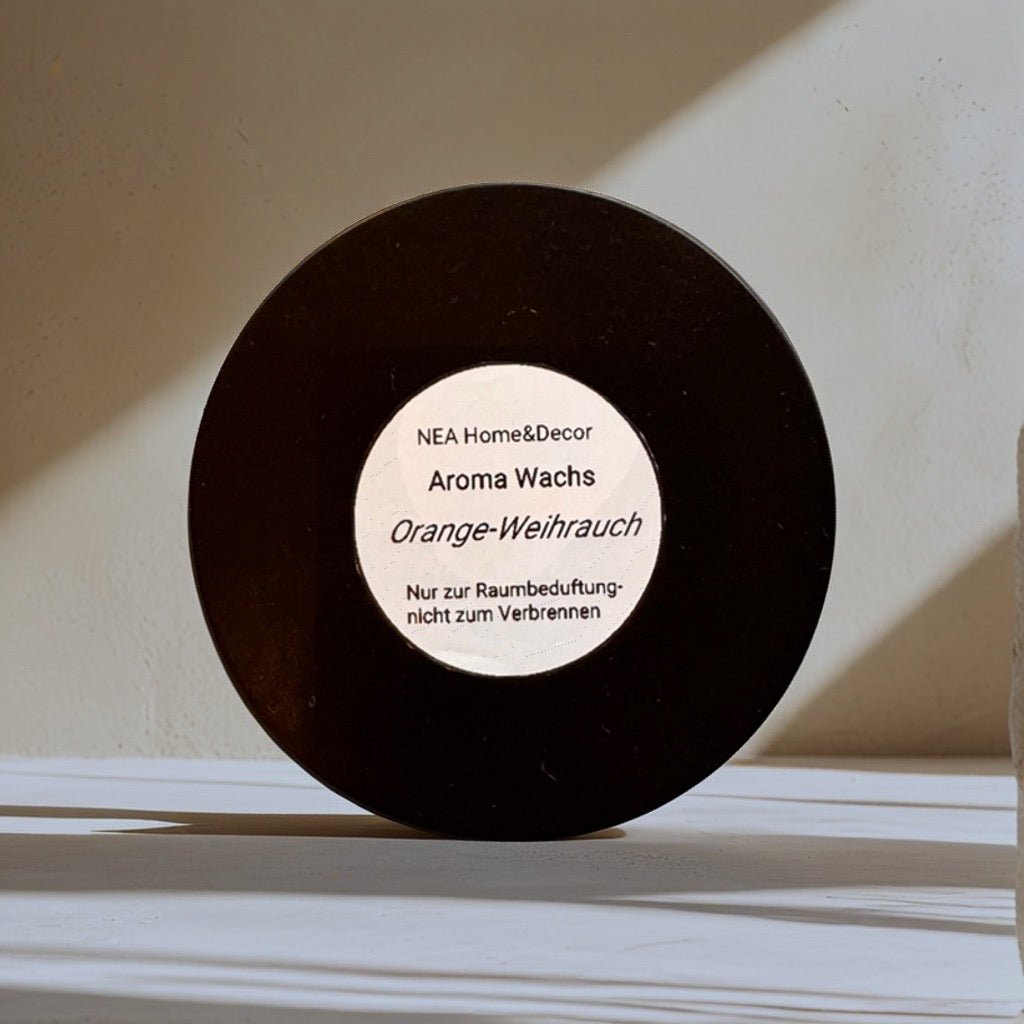 Aroma Wachs Orange & Weihrauch – veganes Sojawachs Duftwachs | natürliche Raumbeduftung – NEA Home & Decor