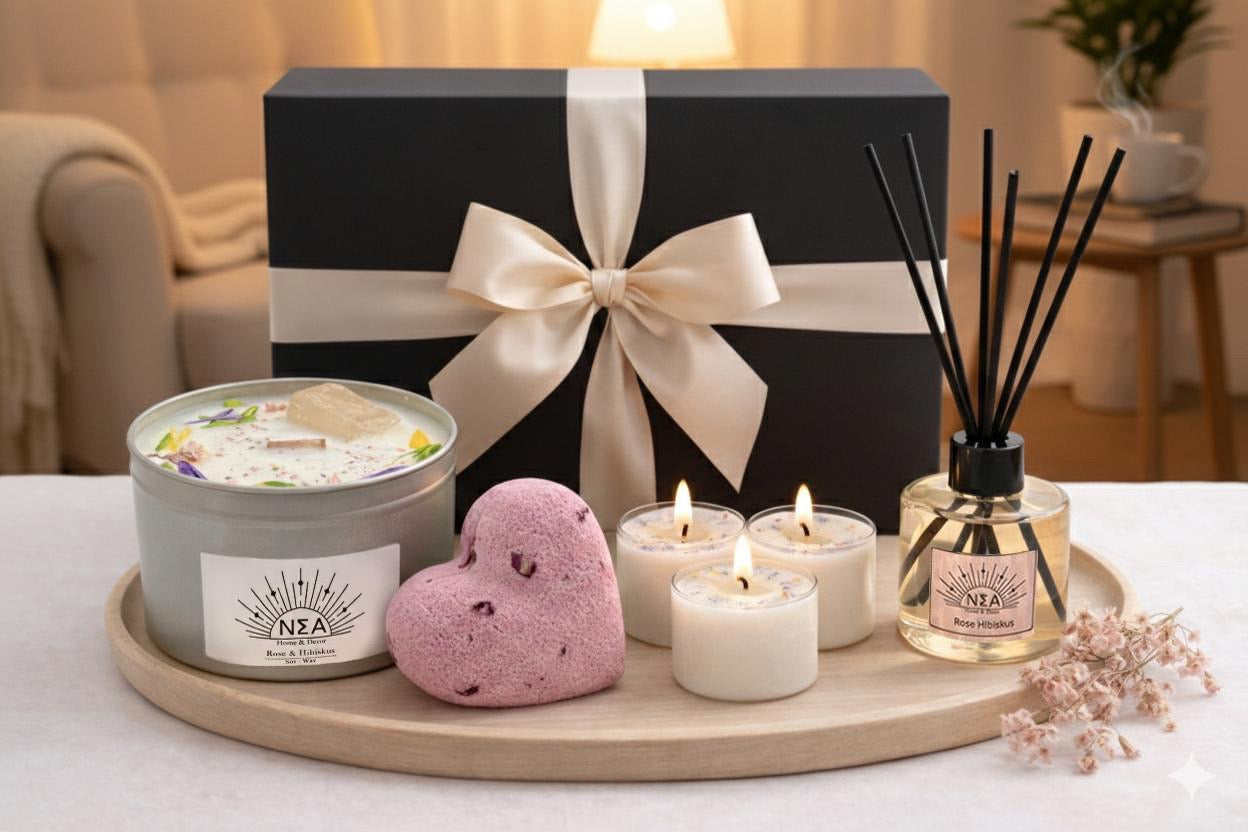 Wellness & Ritual-Set „Rose-Hibiskus-Vanille & Herzöffnende Liebe“