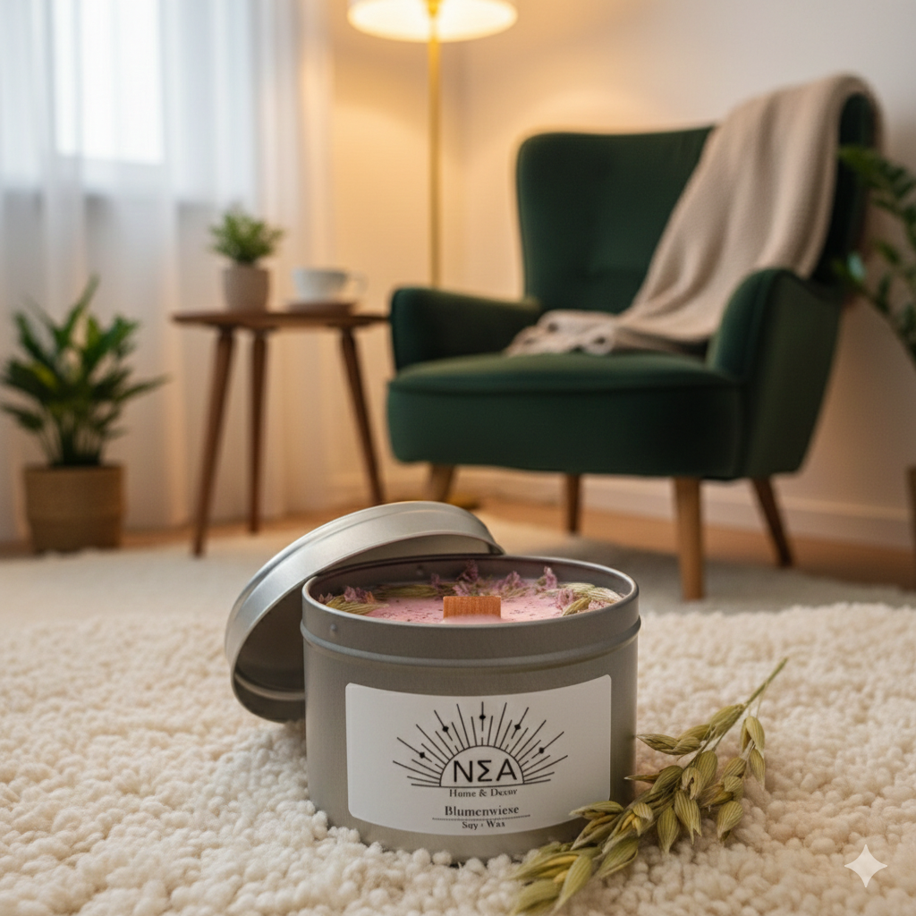 Blumenwiese – Sojawachskerze mit fruchtig-blumigem Duft