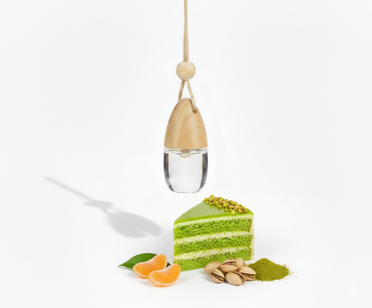 Pistazienkuchen- Natürlicher Autoduft mit Holzdeckel