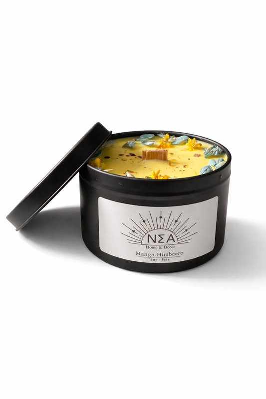 Mango-Himbeere-vegane Duftkerze aus Sojawachs