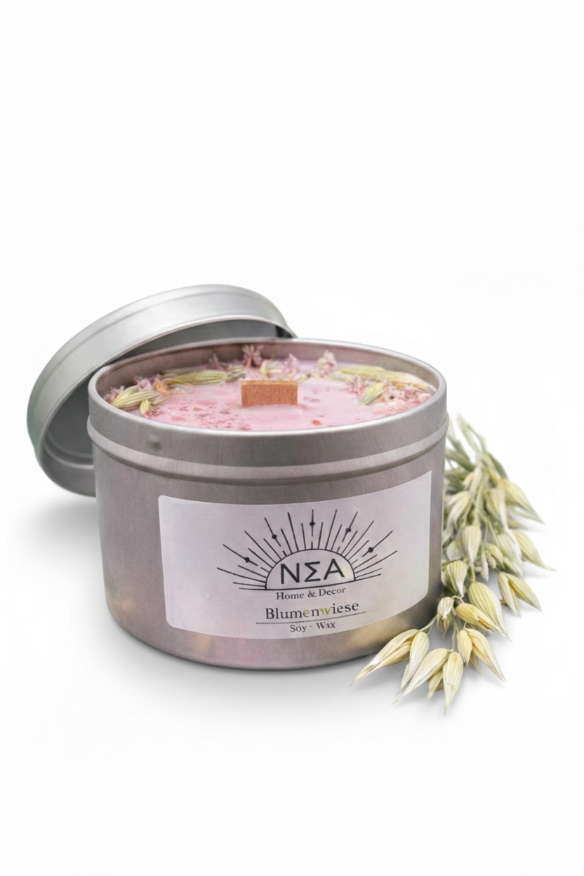 Blumenwiese – Sojawachskerze mit fruchtig-blumigem Duft