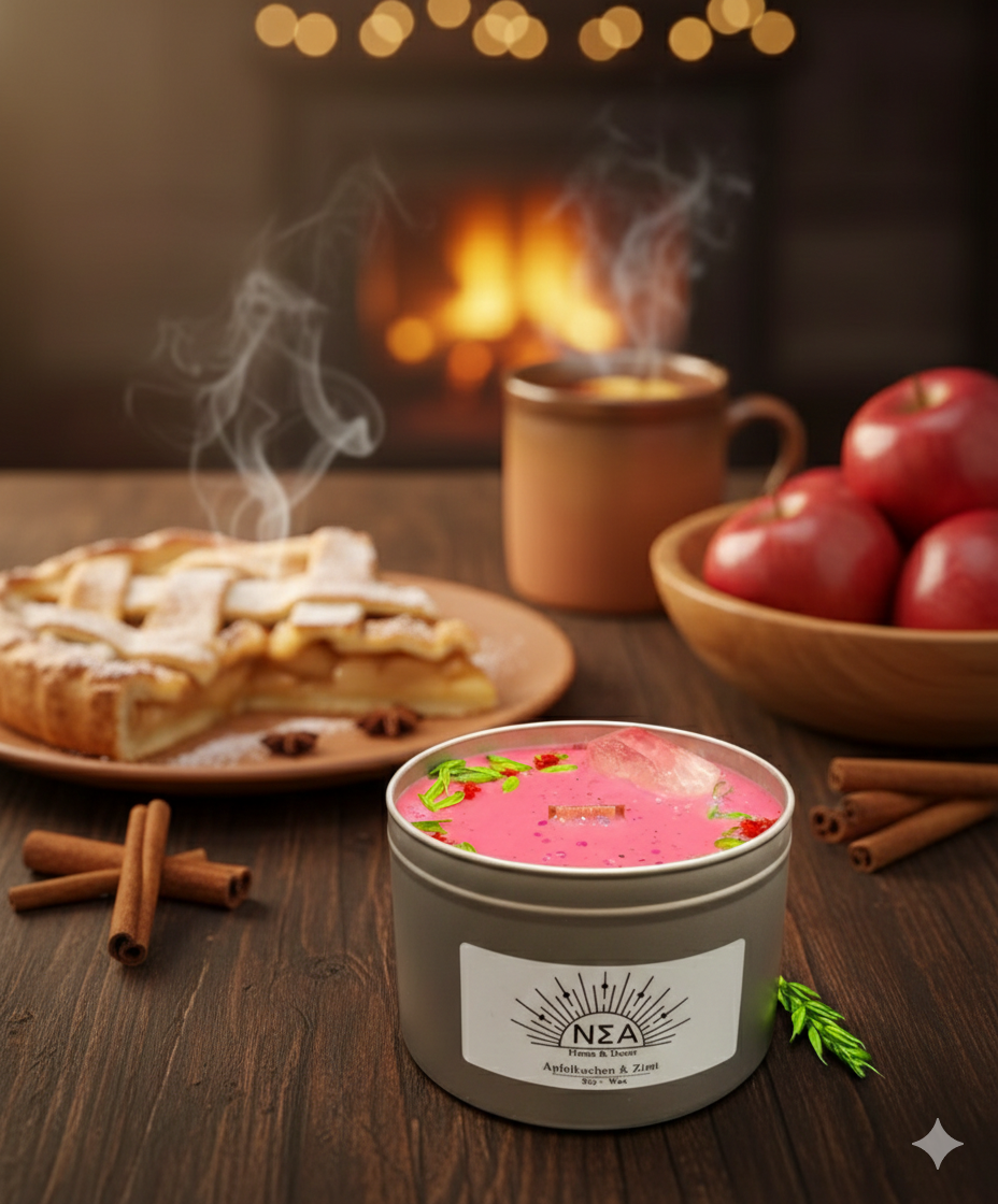 Bergkristall Kerze XL Apfelkuchen-Zimt