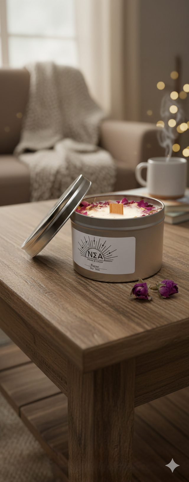 Duftkerze „Peony“ – Sojawachskerze mit Pfingstrosenduft