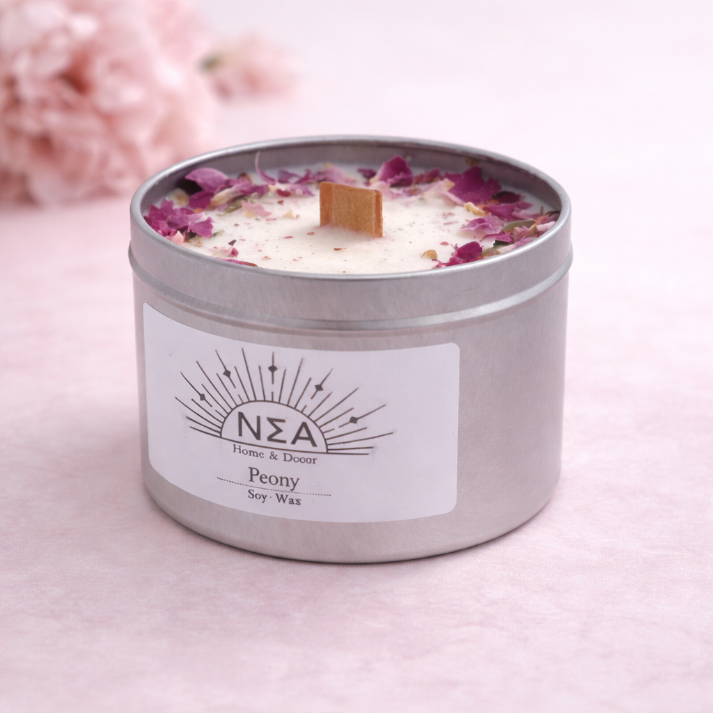 Geschenkset „Pfingstrosenglück“ – Duftkerze, Badebombe & Teelichter