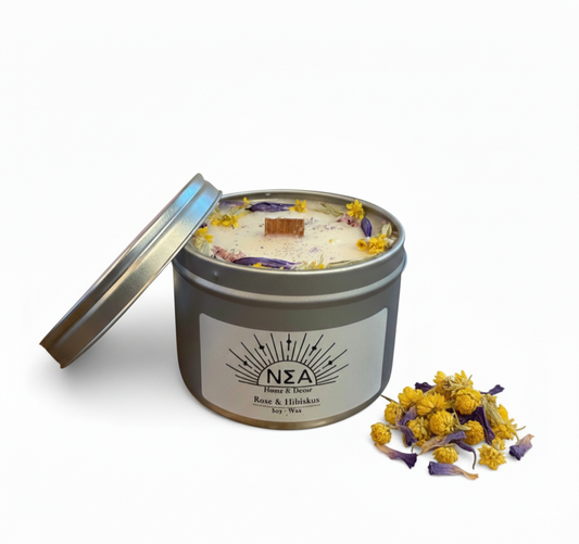 Rose & Hibiskus – Vegane Duftkerze aus Sojawachs