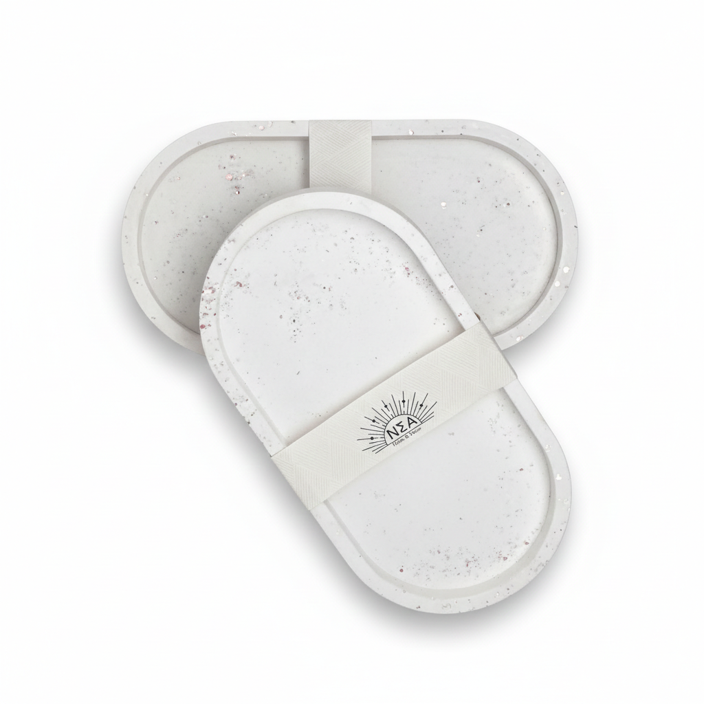 Kerzenuntersetzer aus Gießkeramik