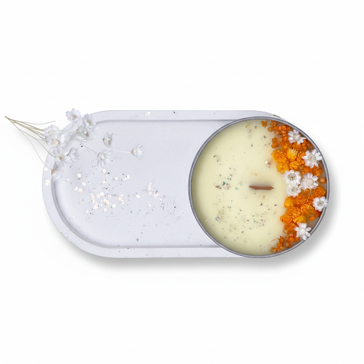 Kerzenuntersetzer aus Gießkeramik