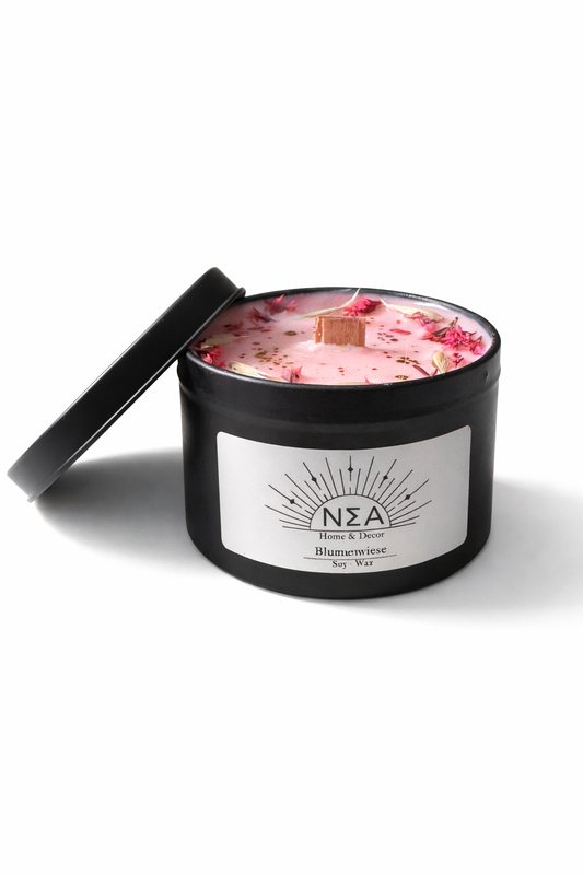 Blumenwiese – Sojawachskerze mit fruchtig-blumigem Duft